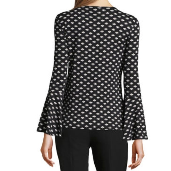 Adrianna Papell Printed Knit Bell Sleeve Top - Picture 3 of 7